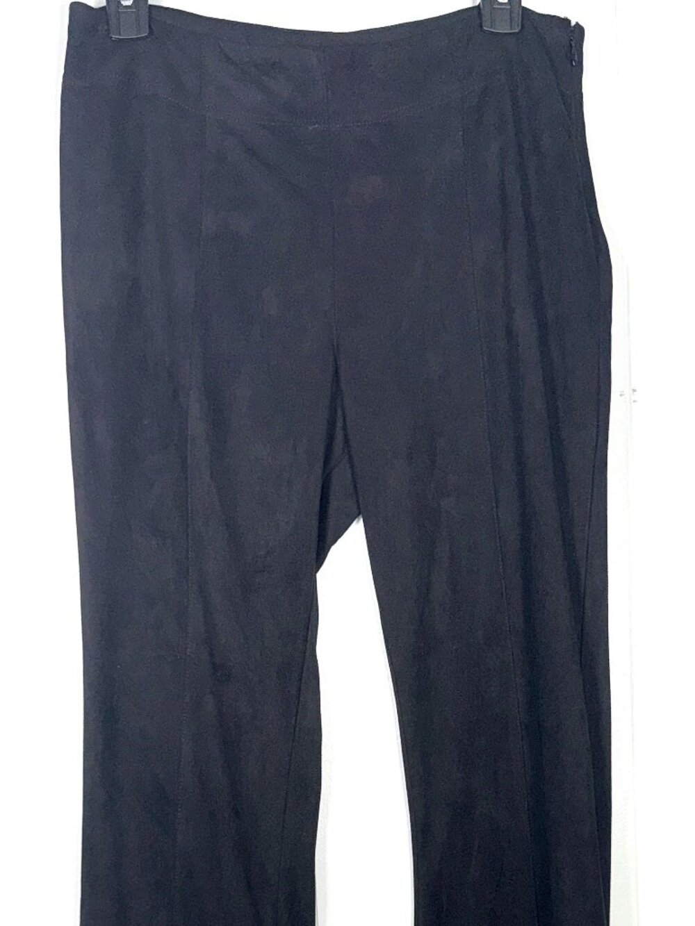 Cotton Candy LA Los Angeles Black Faux-Suede Flare Leg Bell Bottom Zip Pants M